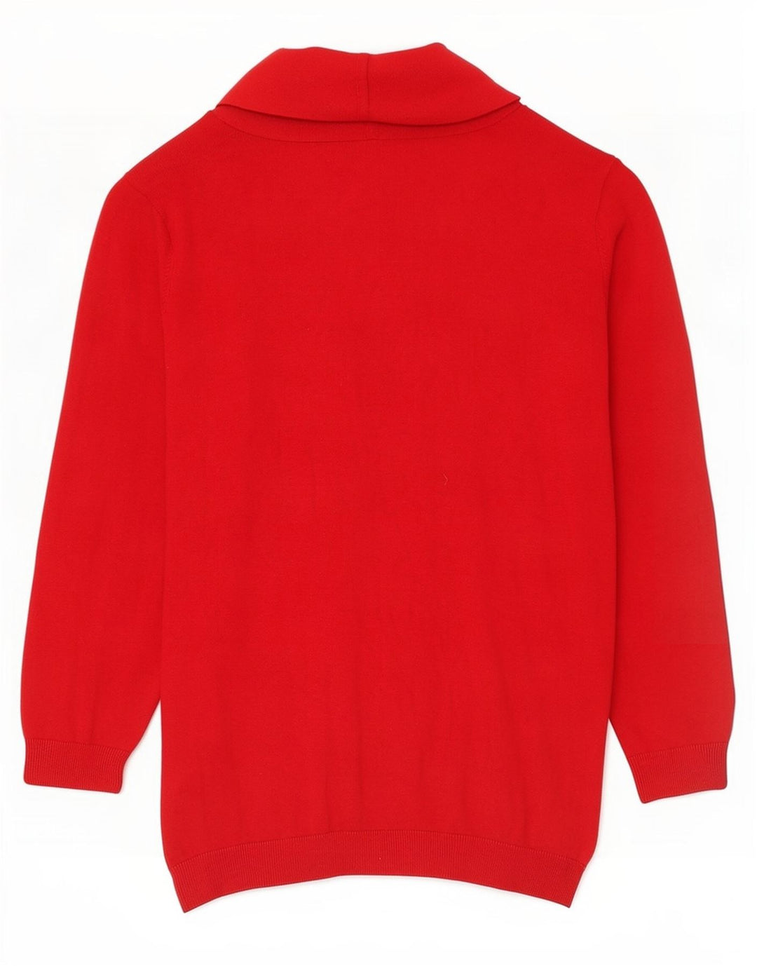Chaps Womens Shawl Neck Jumper Sweater UK 12 Medium Red Silk