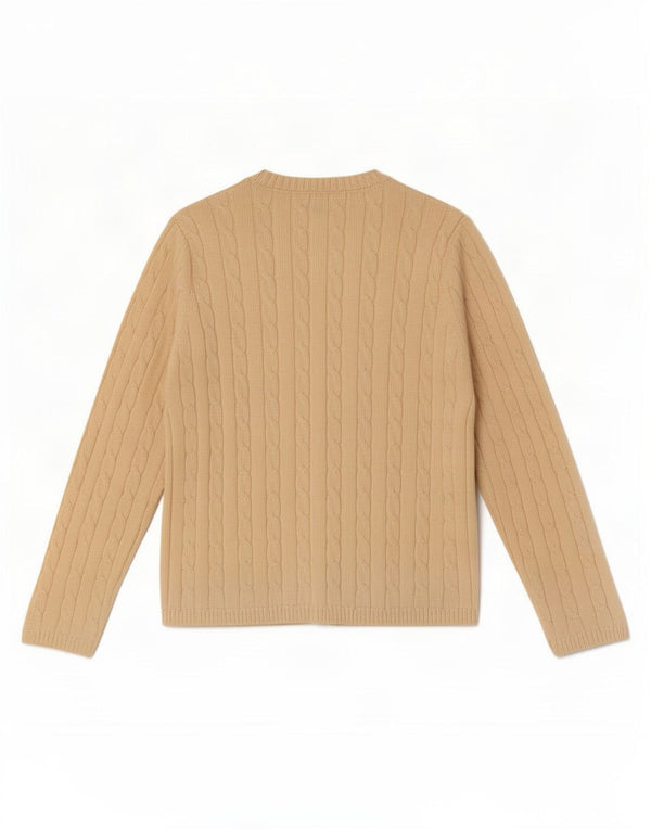 Marks & Spencer Womens Cardigan Sweater UK 12 Medium Beige Cotton