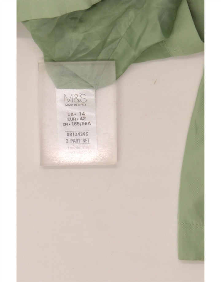 Marks & Spencer Womens Hooded Utility Jacket UK 14 Large Green Polyester