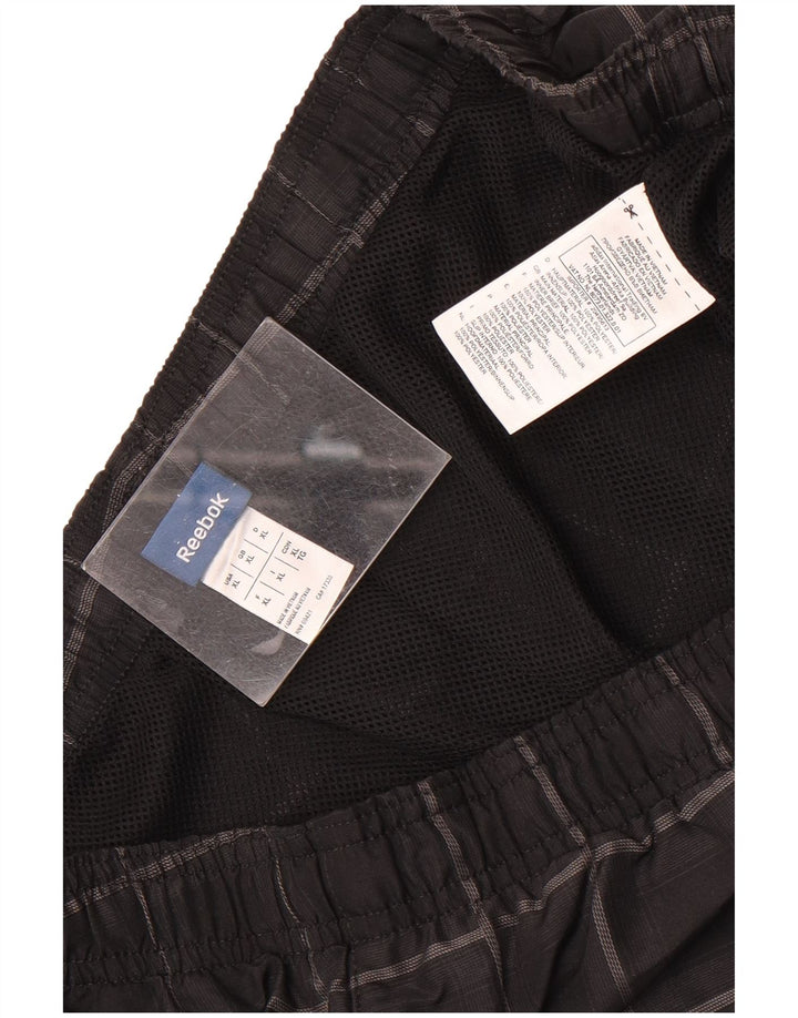 Reebok Mens Sport Shorts XL  Black Check Polyester