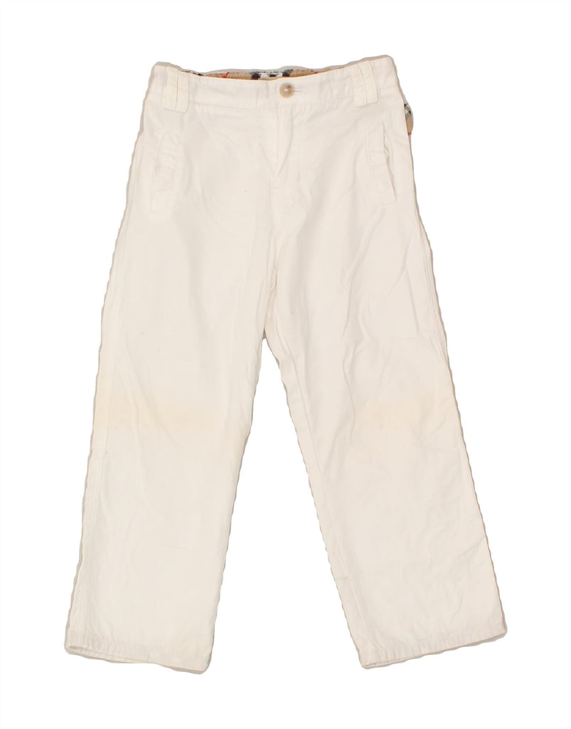 BURBERRY Boys Straight Casual Trousers 3-4 Years W20 L16  White Cotton | Vintage Burberry | Thrift | Second-Hand Burberry | Used Clothing | Messina Hembry 