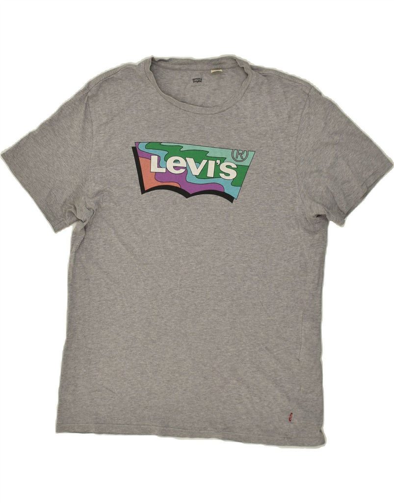 LEVI'S Mens Graphic T-Shirt Top Large Grey Cotton Vintage Levi's and Second-Hand Levi's from Messina Hembry 