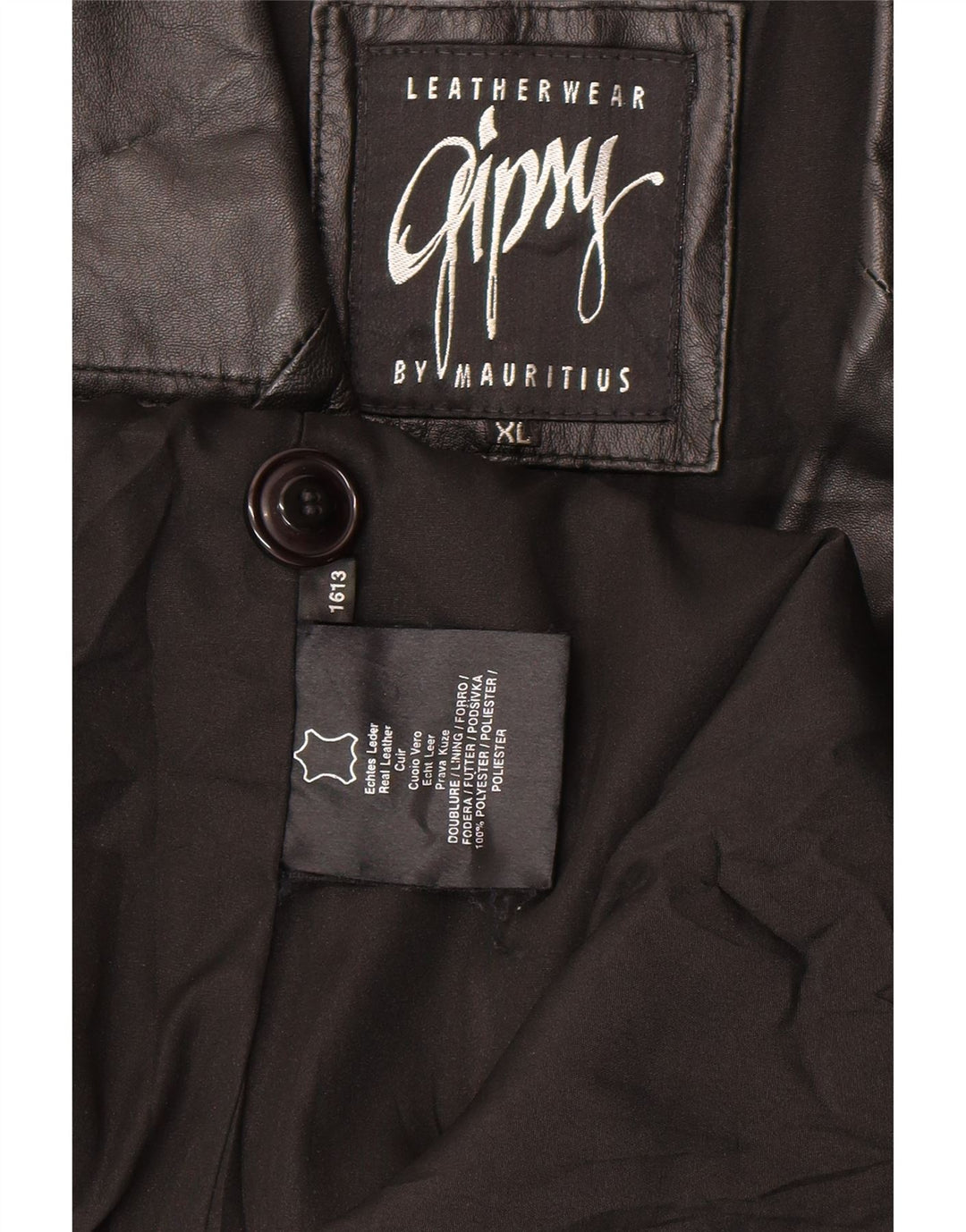 GIPSY BY MAURITIUS Mens Leather Jacket UK 42 XL Black Leather