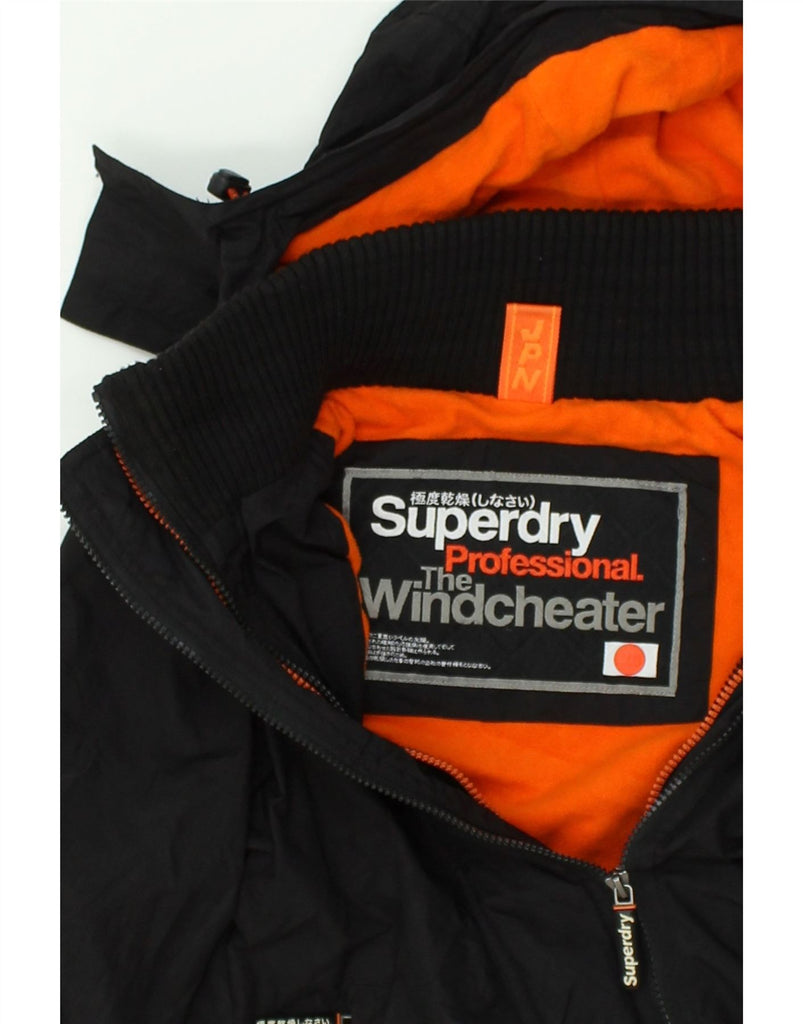 SUPERDRY Womens The Windcheater Hooded Windbreaker Jacket UK 6 XS Black | Vintage Superdry | Thrift | Second-Hand Superdry | Used Clothing | Messina Hembry 