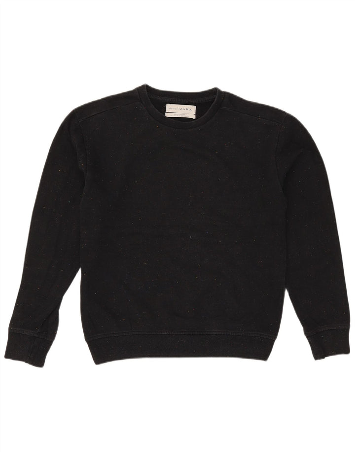 Zara Mens Sweatshirt Jumper Small Black Flecked