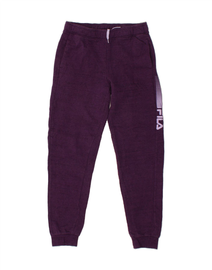 FILA Girls Graphic Tracksuit Trousers Joggers 14-15 Years XL Purple Cotton Vintage Fila and Second-Hand Fila from Messina Hembry 