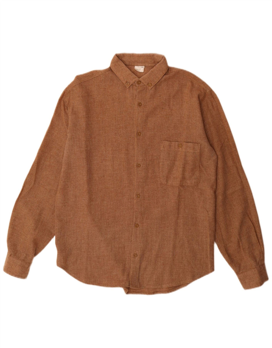 Vintage Mens Shirt Size 39 Medium Brown Polyester
