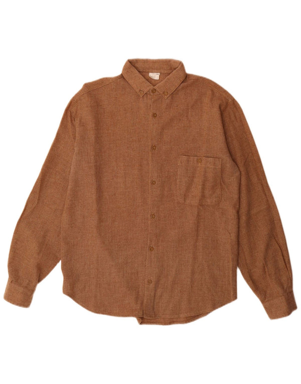 Vintage Mens Shirt Size 39 Medium Brown Polyester
