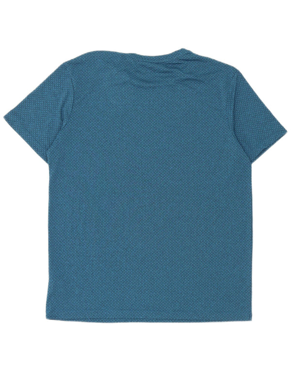 Fila Mens T-Shirt Top Medium Blue Spotted Polyester