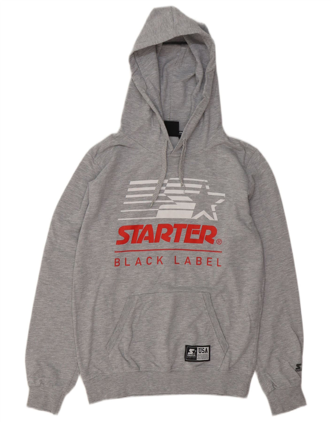 Starter Mens Graphic Hoodie Jumper Medium Grey Cotton