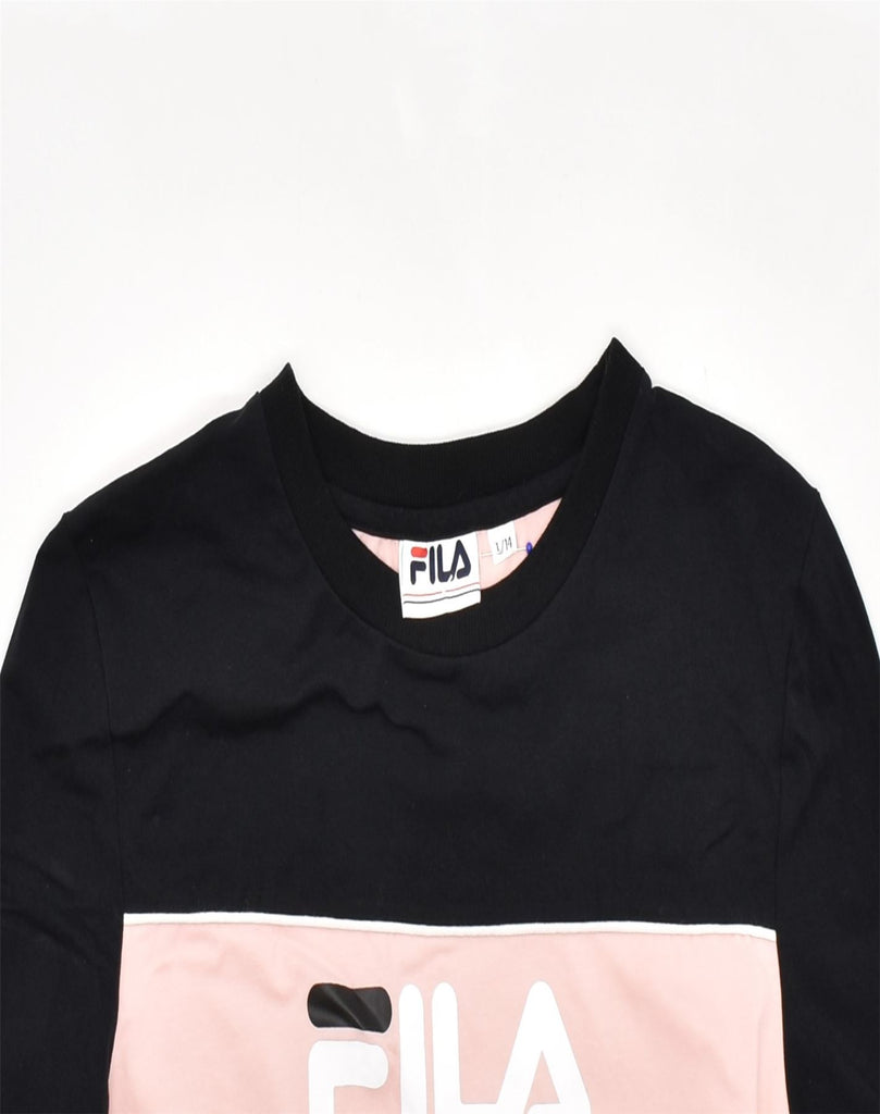 FILA Girls Graphic T-Shirt Top 13-14 Years Pink Colourblock Cotton | Vintage | Thrift | Second-Hand | Used Clothing | Messina Hembry 