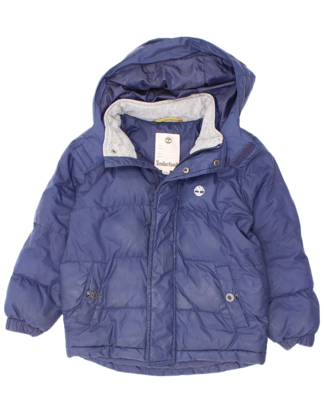 Timberland Boys Hooded Padded Jacket 4-5 Years Navy Blue Polyester
