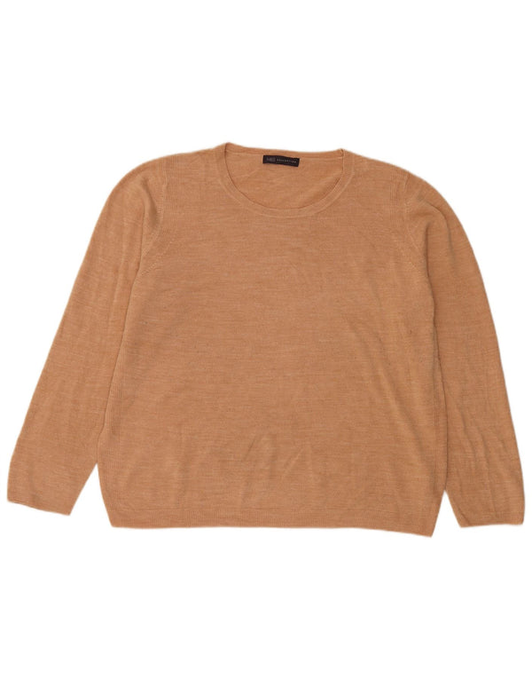 Marks & Spencer Womens Boat Neck Jumper Sweater UK 20 2XL Beige Acrylic
