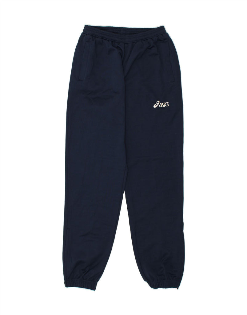 ASICS Boys Tracksuit Trousers Joggers 13-14 Years Navy Blue Polyester | Vintage Asics | Thrift | Second-Hand Asics | Used Clothing | Messina Hembry 