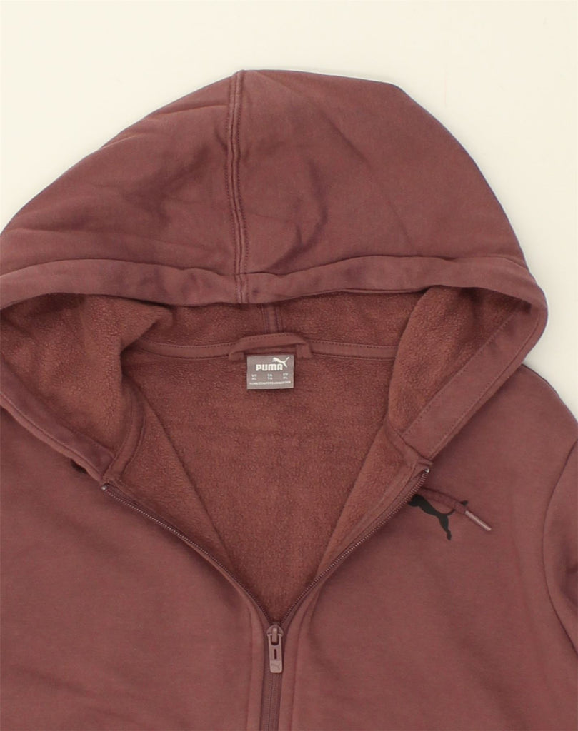 PUMA Womens Zip Hoodie Sweater UK 18 XL Maroon Cotton | Vintage Puma | Thrift | Second-Hand Puma | Used Clothing | Messina Hembry 