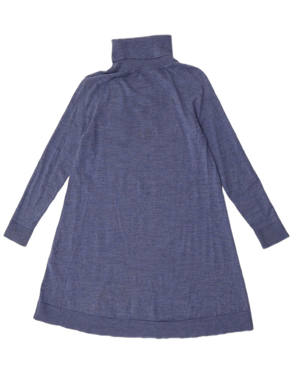 Cos Womens Long Sleeve Jumper Dress UK 6 XS Blue Flecked Wool