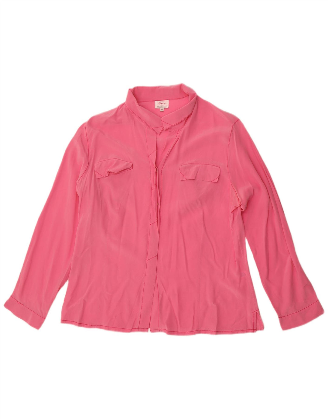 cherie Womens Shirt Blouse IT 48 XL Pink Silk