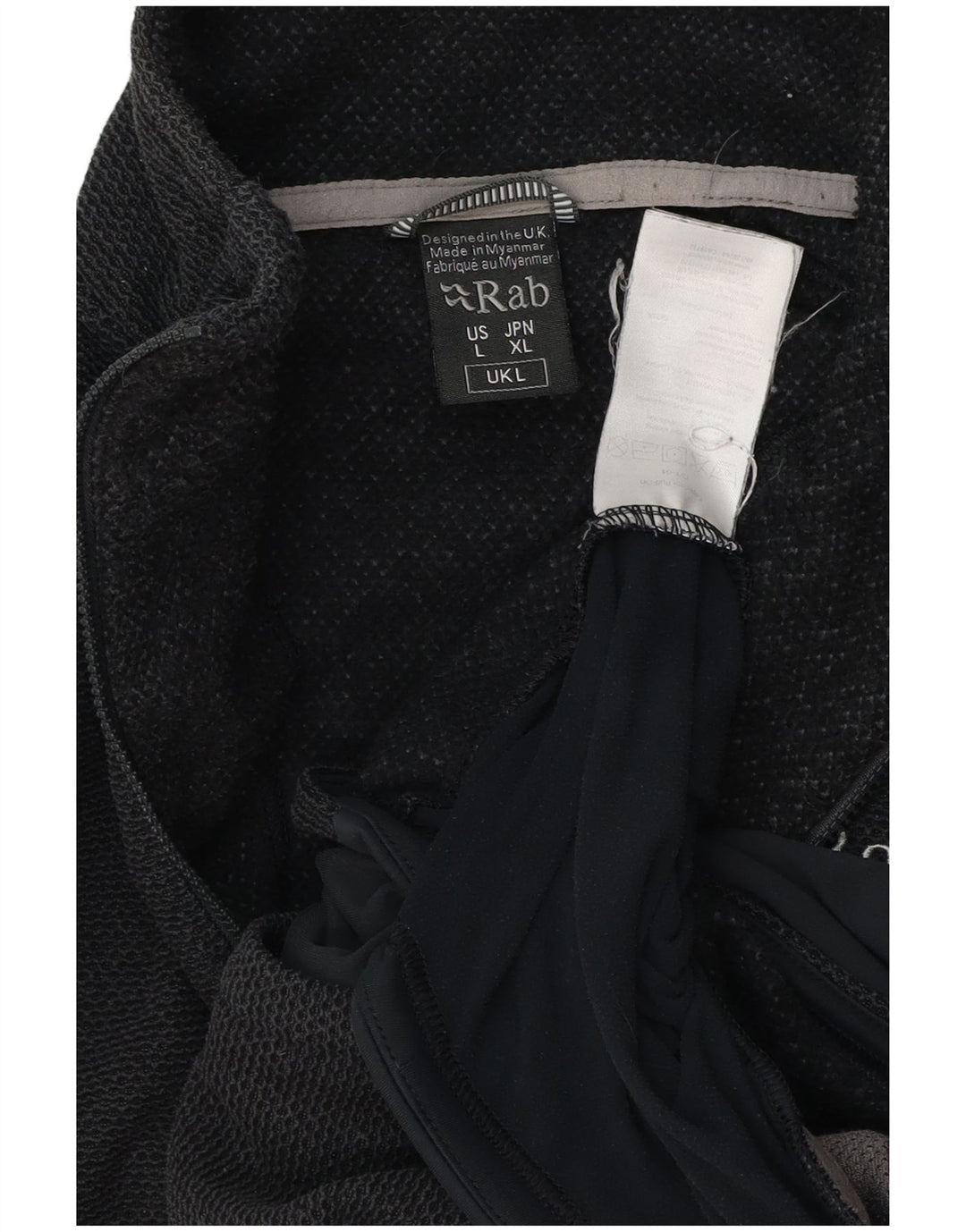 RAB Mens Zip Neck Sweatshirt Jumper Large Black Colourblock Polyester