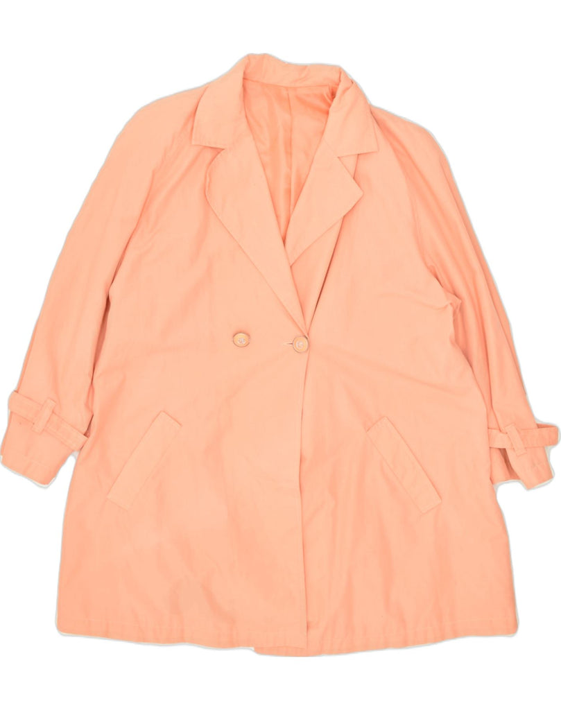 VINTAGE Womens Double Breasted Trench Coat IT 44 Medium Orange Polyester | Vintage Vintage | Thrift | Second-Hand Vintage | Used Clothing | Messina Hembry 