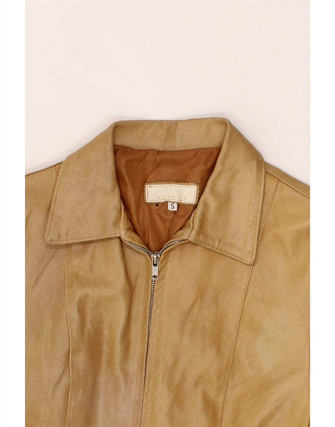 BAYSIDE Womens Leather Jacket UK 10 Small Brown Leather Vintage Bayside and Second-Hand Bayside from Messina Hembry 