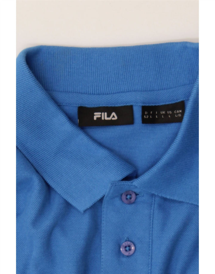FILA Mens Polo Shirt Large Blue Cotton Vintage Fila and Second-Hand Fila from Messina Hembry 