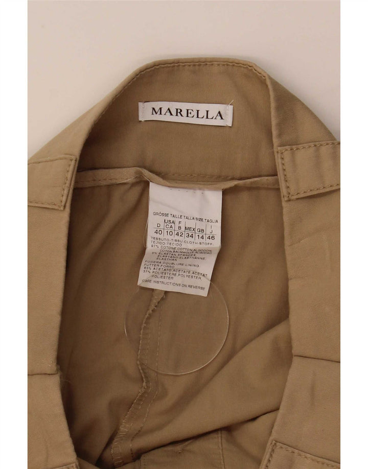 Marella Womens Straight Skirt UK 14 Medium W29 Beige Cotton