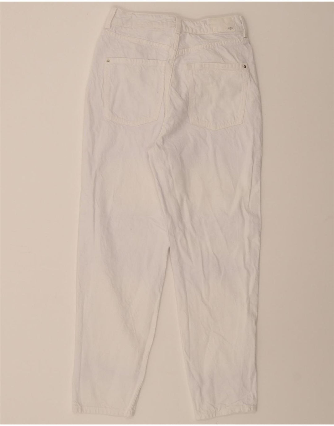 ZARA Womens Tapered Jeans EU 36 Small W26 L28 White Vintage Zara and Second-Hand Zara from Messina Hembry 