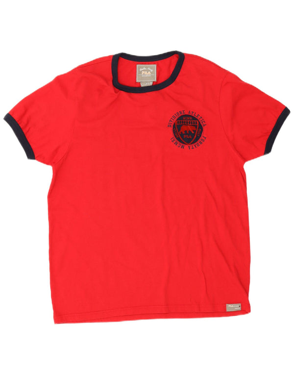 Fila Mens T-Shirt Top XL Red Cotton
