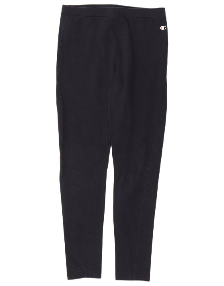 CHAMPION Womens Leggings UK 12 Medium Navy Blue Cotton