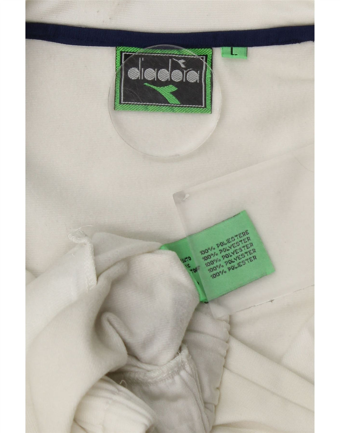 DIADORA Mens Graphic Tracksuit Top Jacket Large White Colourblock