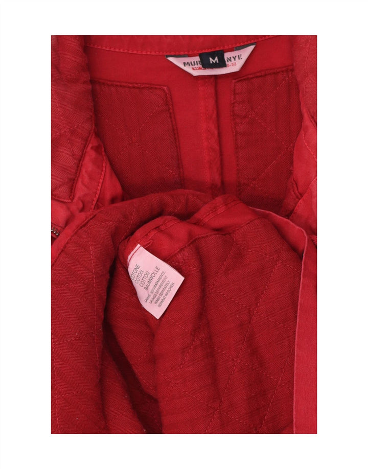 MURPHY & NYE Mens Bomber Jacket UK 38 Medium Red Cotton