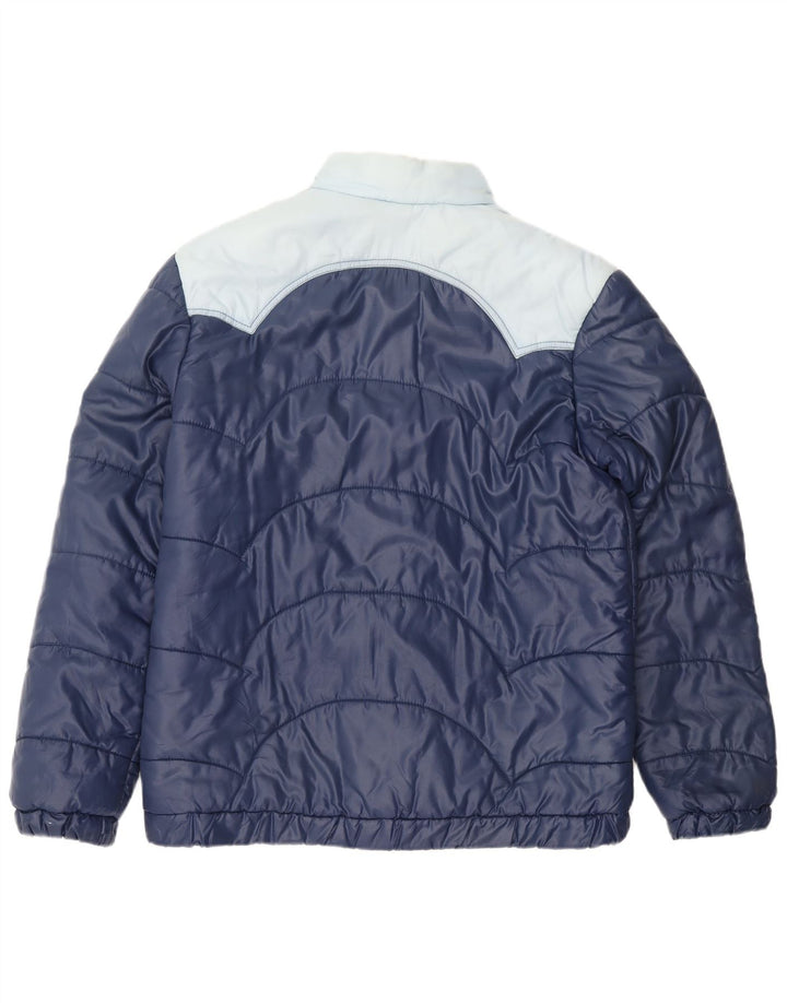 Vintage Mens Padded Jacket IT 54 2XL Navy Blue Polyamide