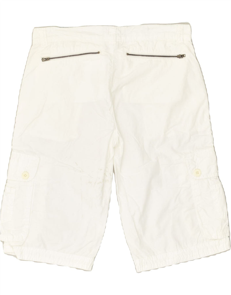 WOOLRICH Womens Cargo Shorts US 12 Large W30 White Cotton | Vintage Woolrich | Thrift | Second-Hand Woolrich | Used Clothing | Messina Hembry 