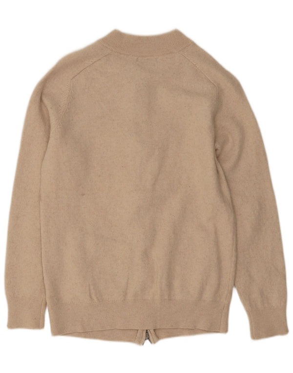 Massimo Dutti Womens Cardigan Sweater UK 12 Medium Beige Wool