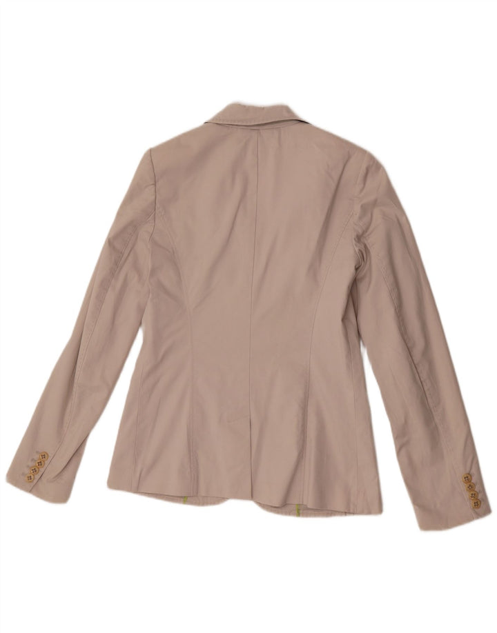 Tommy Hilfiger Womens 2 Button Blazer Jacket UK 8 Small Off White Cotton