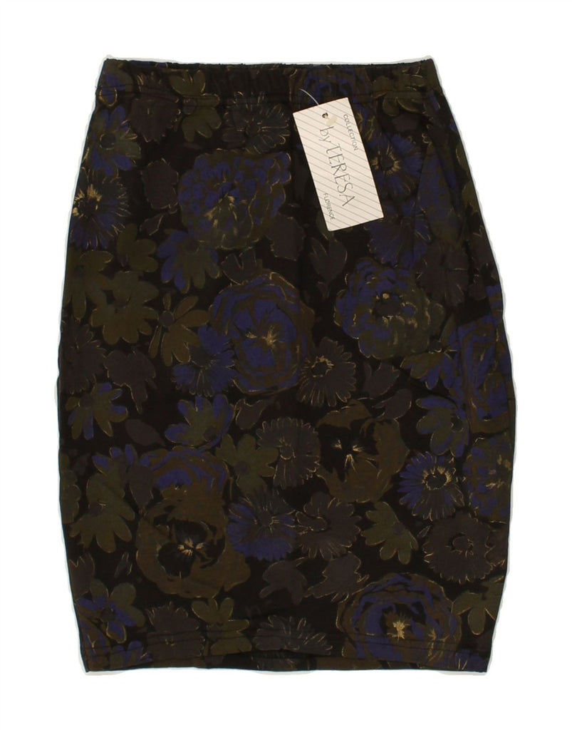 VINTAGE Womens Pencil Skirt W26 Small Navy Blue Floral Cotton | Vintage Vintage | Thrift | Second-Hand Vintage | Used Clothing | Messina Hembry 