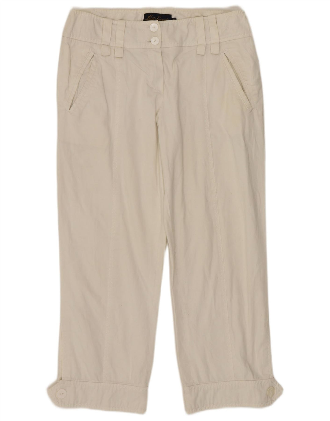 LUISA SPAGNOLI Womens Straight Cropped Trousers IT 42 Medium W30 L24 White