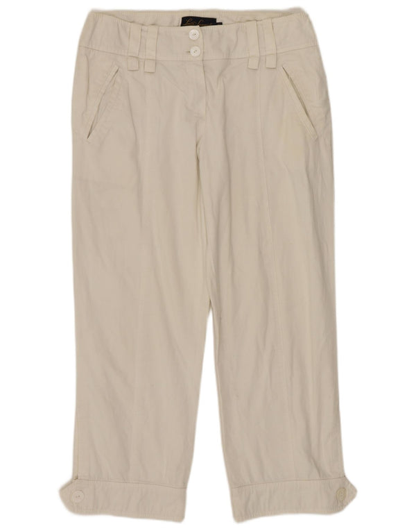 LUISA SPAGNOLI Womens Straight Cropped Trousers IT 42 Medium W30 L24 White