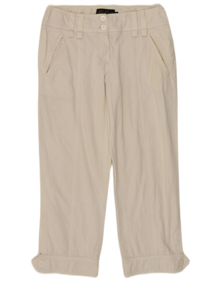 LUISA SPAGNOLI Womens Straight Cropped Trousers IT 42 Medium W30 L24 White