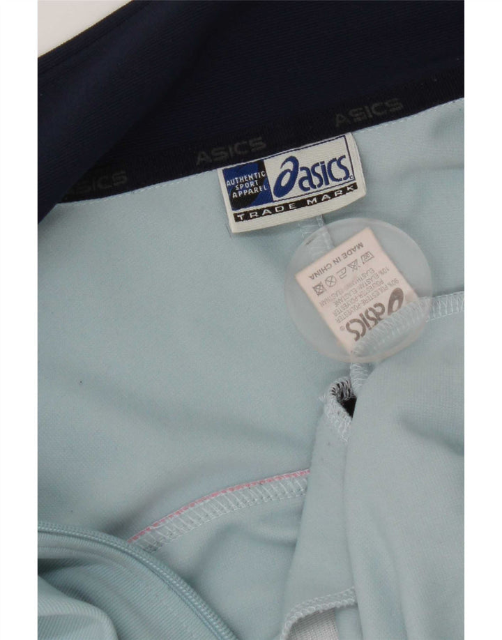 Asics Mens Tracksuit Top Jacket Medium Blue Colourblock Polyester