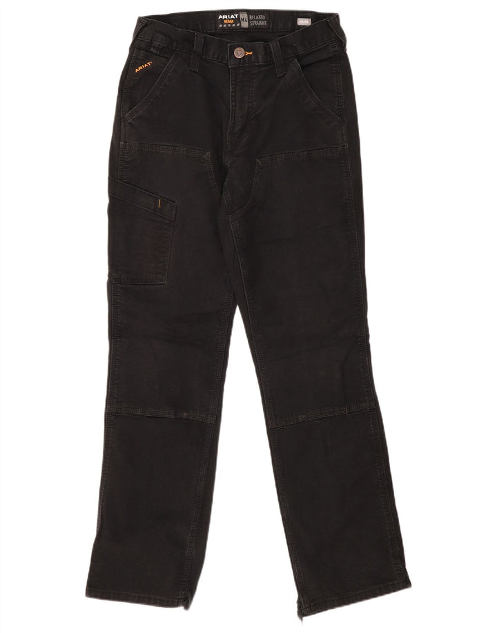 ARIAT Mens Relaxed Fit Straight Cargo Trousers W29 L32 Black Cotton