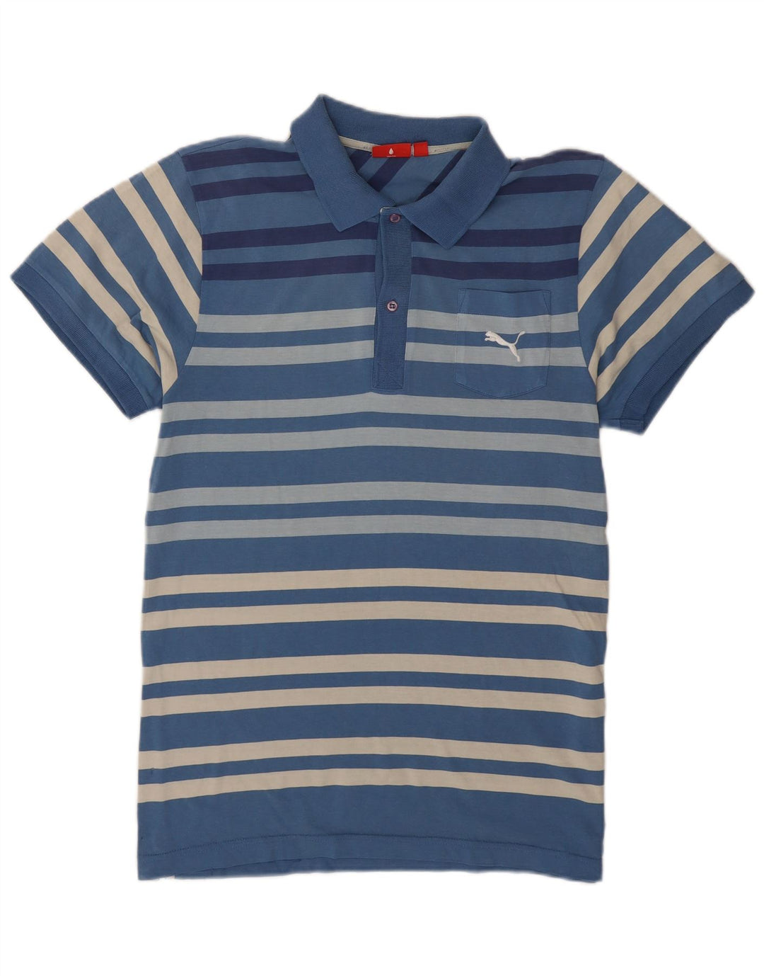 Puma Mens Polo Shirt Medium Blue Striped