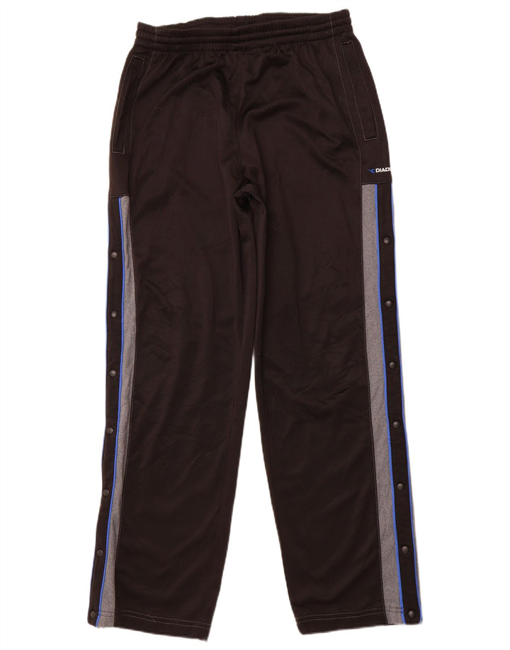 DIADORA Mens Tracksuit Trousers UK 40 Large  Black Colourblock Polyester