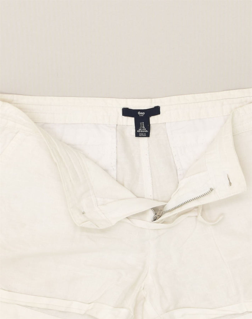 GAP Womens Hot Pants US 4 Small W30 White Linen | Vintage Gap | Thrift | Second-Hand Gap | Used Clothing | Messina Hembry 