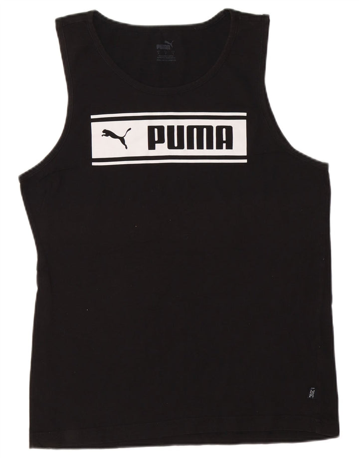 Puma Mens Graphic Vest Top Small Black Cotton