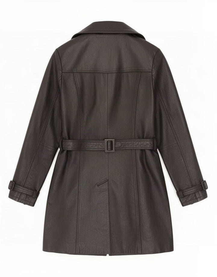Conbipel Womens Leather Coat IT 48 XL Black