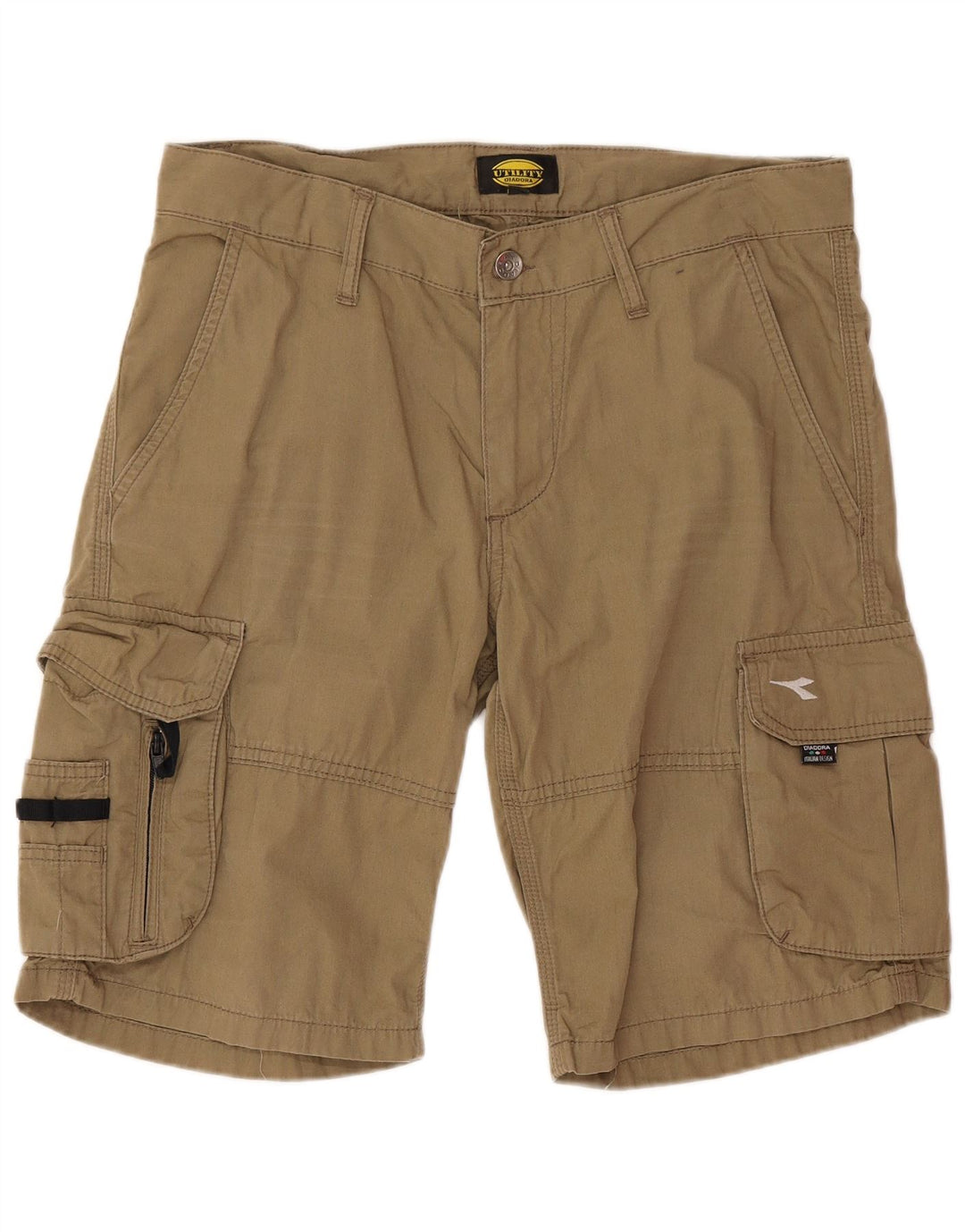 Diadora Mens Cargo Shorts Medium W32 Khaki Cotton