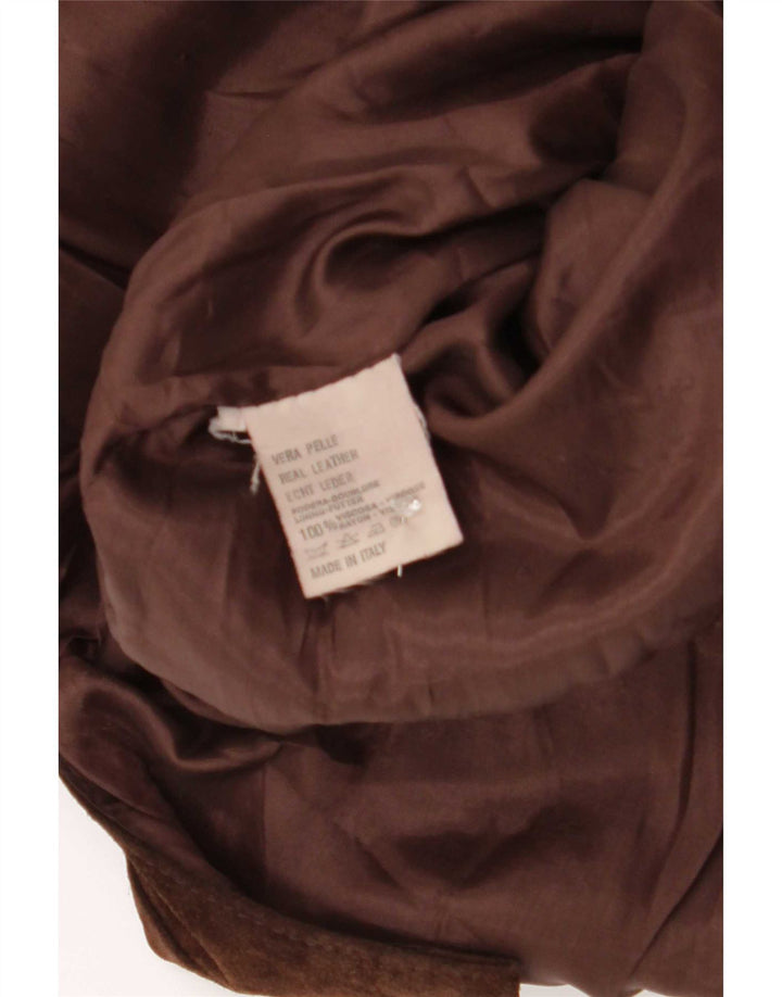 Reeve Mens 4 Button Suede Blazer Jacket IT 48 Medium Brown Leather