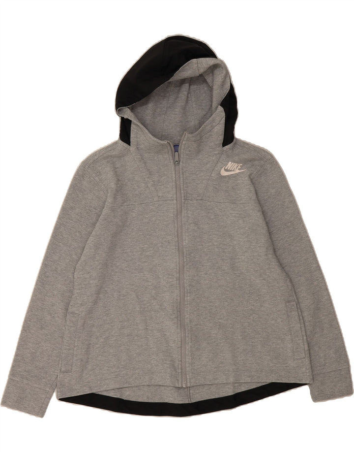 NIKE Mens Zip Hoodie Sweater Small Grey Colourblock Vintage Nike and Second-Hand Nike from Messina Hembry 