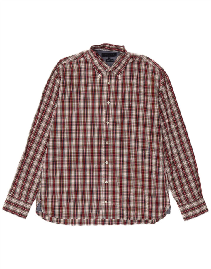 Tommy Hilfiger Mens Shirt XL Red Check Cotton